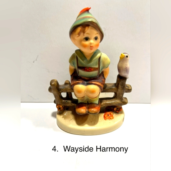 Goebel Hummel Boy On Fence With Bird TMK-4 1113/0 1938 - Picture 1 of 3